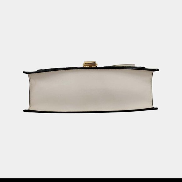 Gucci Ivory Floral Embroidered Leather Small Web Chain Sylvie Shoulder Bag - Picture 5 of 7